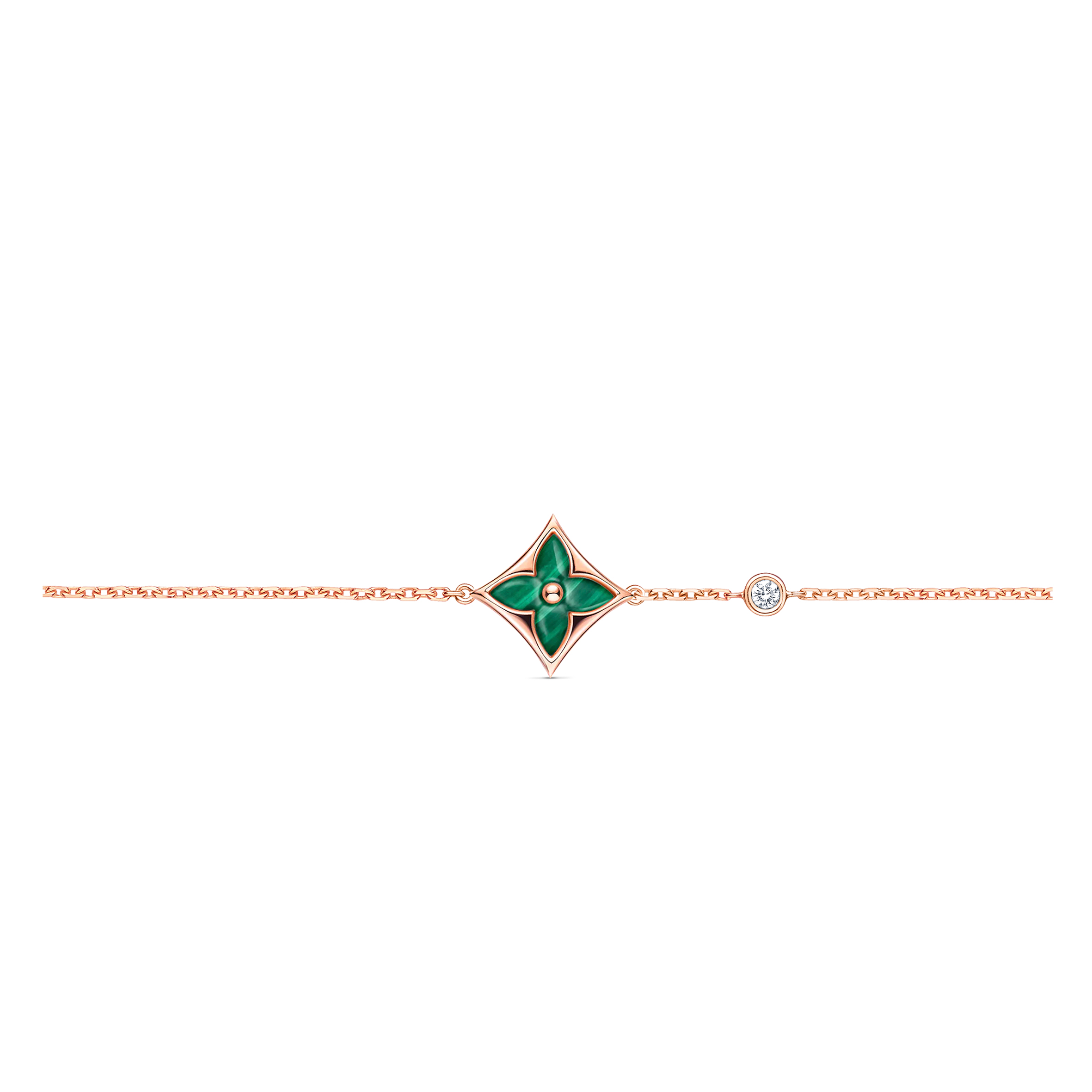 l**is v*t*n colour blossom bb star bracelet, pink gold, malachite and Di*m*nd q05504